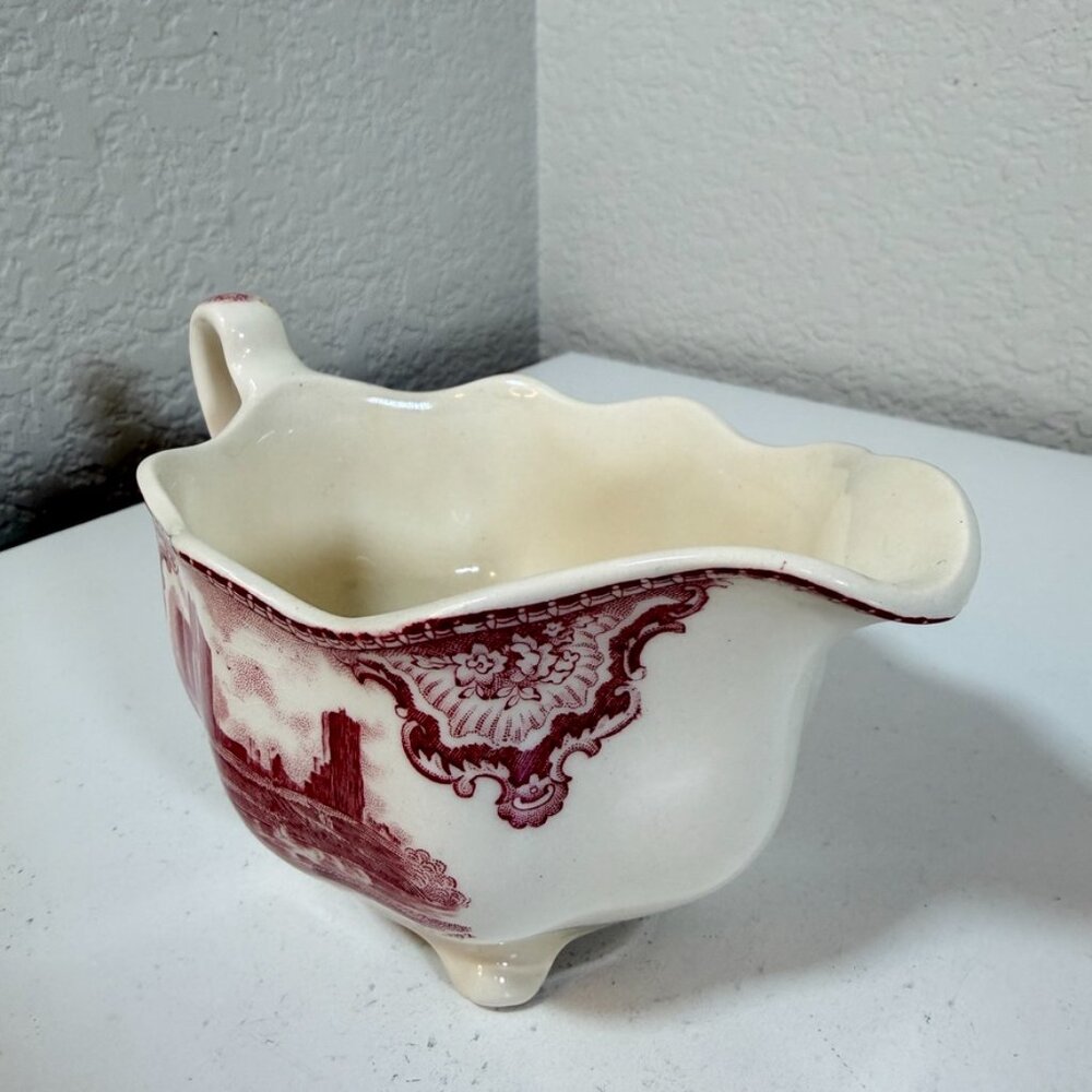 Vintage Johnson Brothers Old Britain Castles Pink Creamer Transferware Goodrich - Picture 3 of 16
